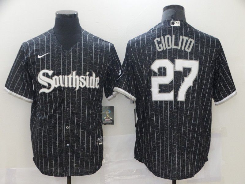 Men Chicago White Sox #27 Giolito City Edition Black Game Nike 2021 MLB Jersey->chicago white sox->MLB Jersey
